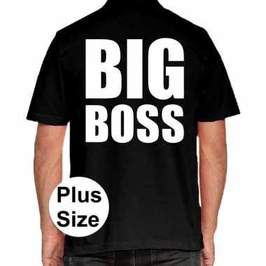 Goedkope big boss grote maten poloshirt zwart heren