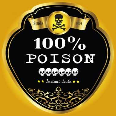Goedkope flessen etiket poison