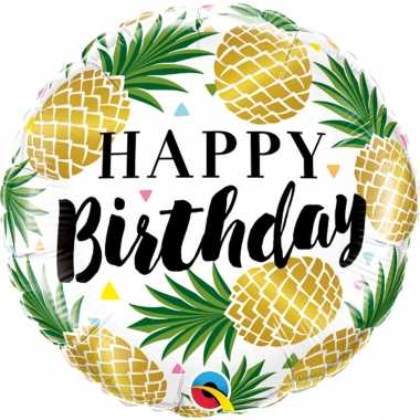 Goedkope folie ballon gefeliciteerd/happy birthday ananas helium gevuld