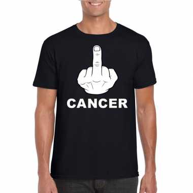 Goedkope fuck cancer t shirt zwart heren