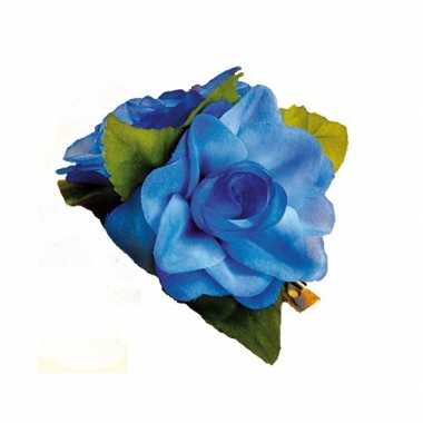 Goedkope hawaii haarclip blauwe roos