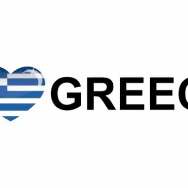 Goedkope i love greece sticker