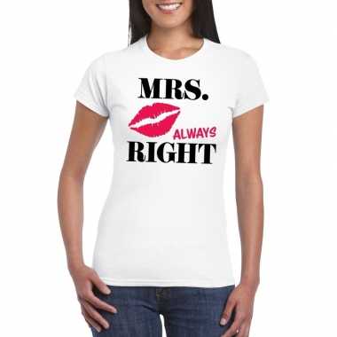 Goedkope mrs. always right t shirt wit dames