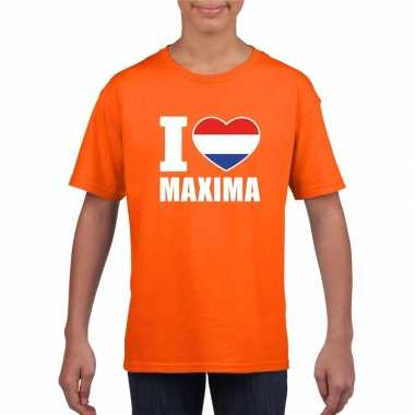 Goedkope oranje i love maxima shirt kinderen