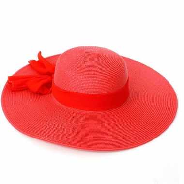 Goedkope rode dames hoed strik
