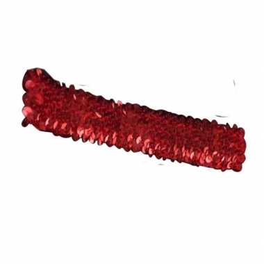 Goedkope rode glitter pailletten disco haarband