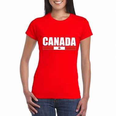Goedkope rood canada supporter t shirt dames