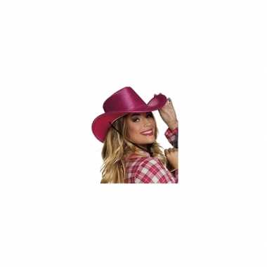 Goedkope roze cowboyhoed howdy pailletten volwassenen