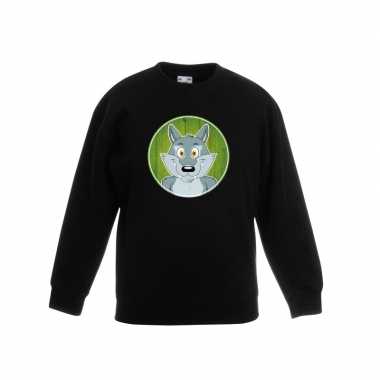 Goedkope sweater wolf zwart kinderen