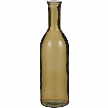Goedkope transparante/okergele fles vaas/vazen eco glas