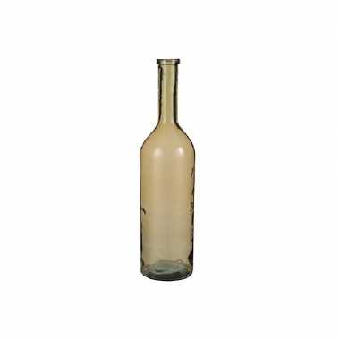 Goedkope transparante/okergele grote fles vaas/vazen eco glas