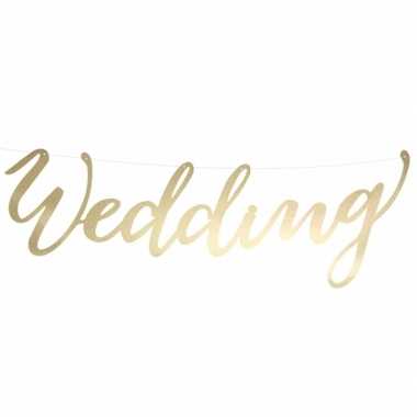 Goedkope trouwversiering gouden banner wedding