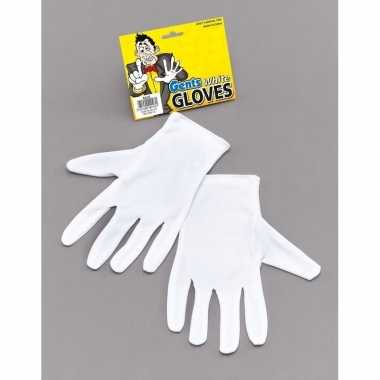 Goedkope witte korte goochelaars handschoenen volwassenen