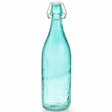 Goedkope x glazen flessen aqua blauw beugeldop