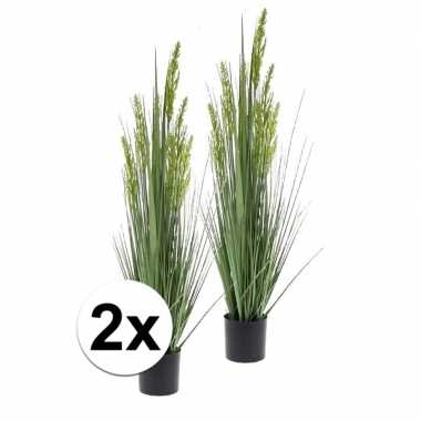 Goedkope x groene grain grass grasplant kunstplant pot