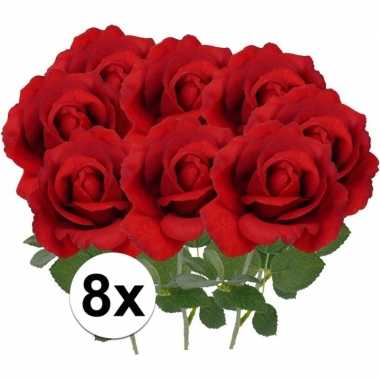 Goedkope x kunstbloem roos carol rood