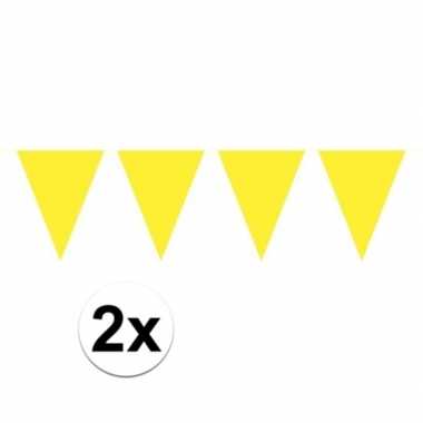 Goedkope x mini vlaggenlijn / slinger versiering geel