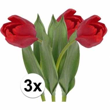 Goedkope x rode tulp kunstbloemen