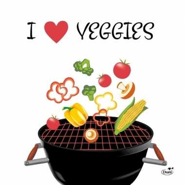 Goedkope x servetten bbq i love veggies