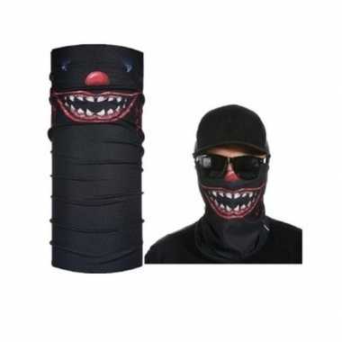 Goedkope zwart horror/eng gezicht biker masker volwassennen
