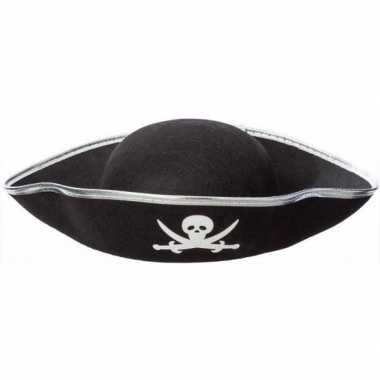 Goedkope zwarte piraten hoed volwassenen