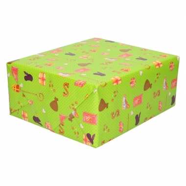 X sinterklaas inpakpapier/cadeaupapier goedkope groen