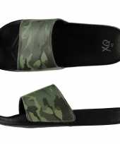 Badslippers huisslippers camouflage goedkope heren