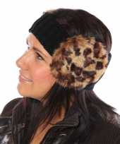 Gebreide hoofdband pantergoedkope oorwarmers dames