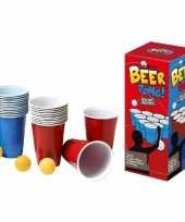 Goedkope beer pong set red blue cups