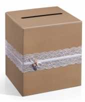 Goedkope bruiloft enveloppendoos bruin