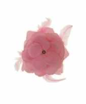 Goedkope decoratie of haarbloem veren baby roze x