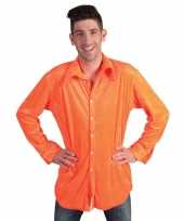 Goedkope fluwelen oranje overhemd heren