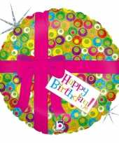 Goedkope folie ballon gefeliciteerd happy birthday roze strik helium gevuld