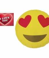 Goedkope folie ballon verliefde smiley valentijnskaart 10134415