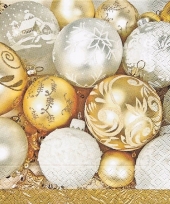 Goedkope gouden kerst servetten kerstballen