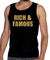 Goedkope gouden rich famous glitter tanktop mouwloos shirt zwart here