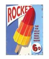 Goedkope ijsje retro muurplaatje rocket ice lolly
