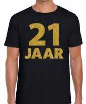 Goedkope jaar goud glitter verjaardag kado shirt zwart heren 10154655