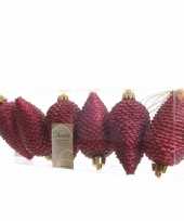 Goedkope kerstboom dennenappels donkerrood ambiance christmas stuks