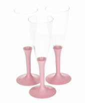 Goedkope meisje geboren plastic wijnglazen roze voet stuks