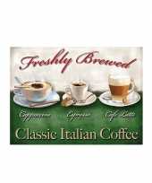 Goedkope metalen muurplaat classic italian coffee