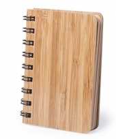 Goedkope notitieboekje schriftje bamboe kaft