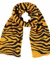 Goedkope okergele zwarte tijger zebra strepen patroon sjaal shawl meisjes