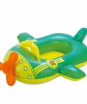 Goedkope opblaasbootje opblaasbaar vliegtuig groen geel speelgoed