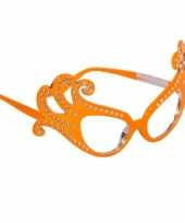 Goedkope oranje feestbril luxe montuur