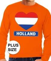 Goedkope oranje holland hart vlag grote maten sweater trui heren