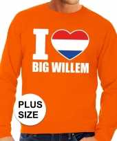 Goedkope oranje i love big willem grote maten sweater trui heren