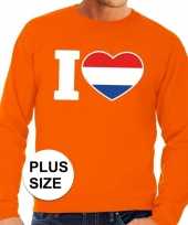 Goedkope oranje i love holland grote maten sweater trui heren