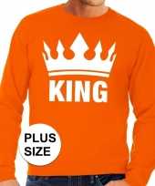 Goedkope oranje koningsdag king kroon grote maten sweater trui heren