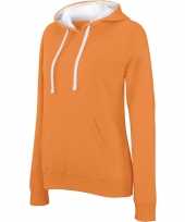 Goedkope oranje witte sweater trui hoodie dames